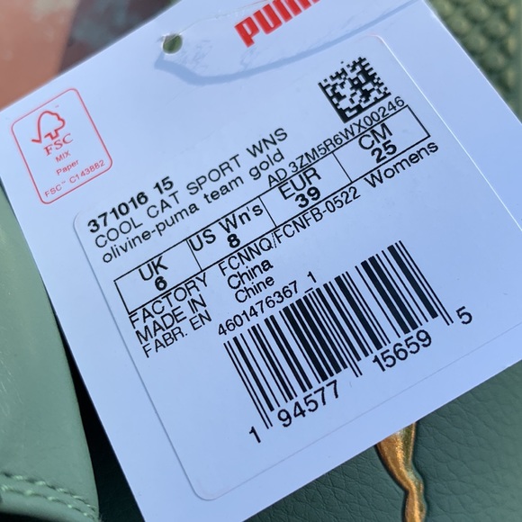 PUMA Cool Cat Metallic Slide Sandal Green - Picture 5 of 5